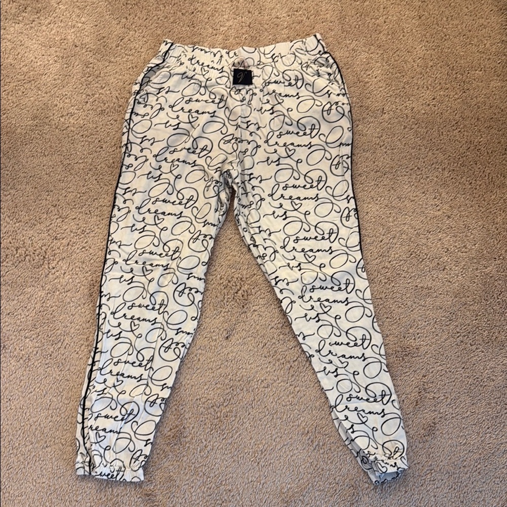 Victoria's Secret Black and White Jogger Sweatpants